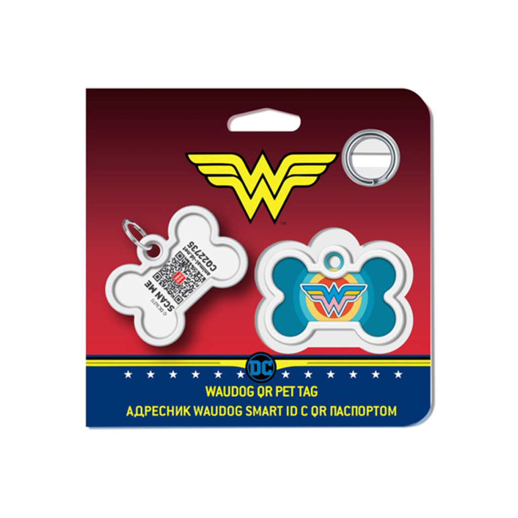 Адресник для тварин WAUDOG Smart ID з QR паспортом "Чудо жінка 1", кістка 40х28 мм (0640-1012) - зображення 5