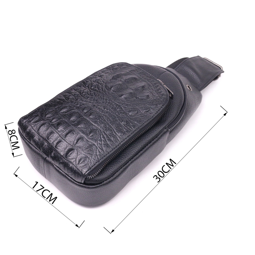 Сумка Vintage Слінг з натуральної фактурної шкіри Чорна (21400) - зображення 3