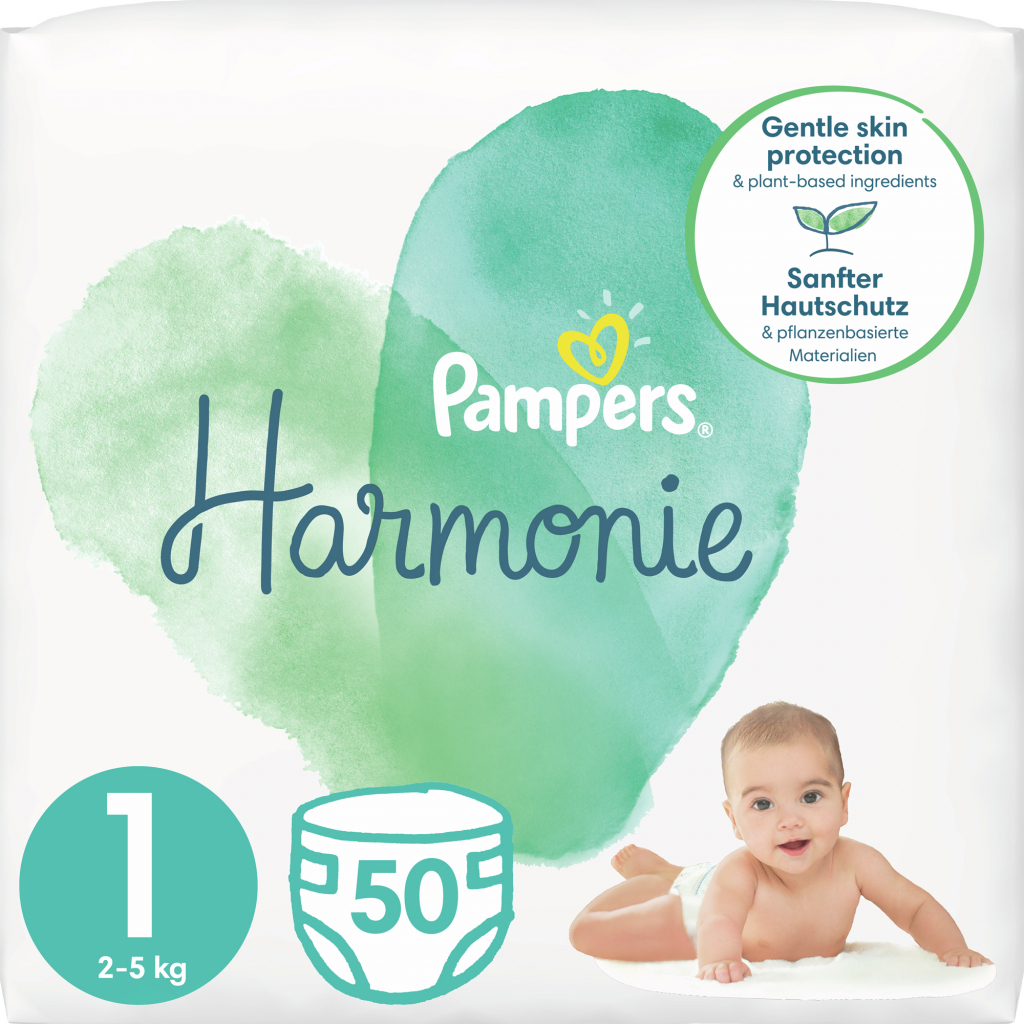 Підгузки Pampers Harmonie Newborn Розмір 1 (2-5 кг) 50 шт. (8006540156513) - зображення 1