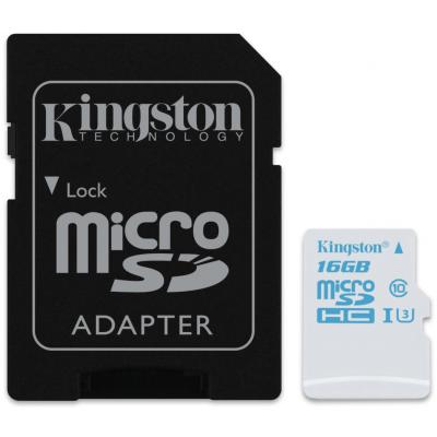 Карта пам'яті Kingston 16GB microSDHC class 10 UHS-I U3 (SDCAC/16GB) - зображення 1