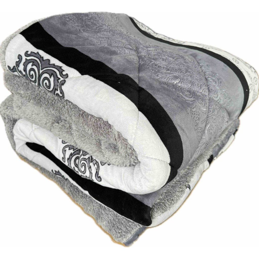 Ковдра Casablanket зимова Штучна вовна Сіра полуторна 150х230 (150Flanely_сіра) - изображение 1