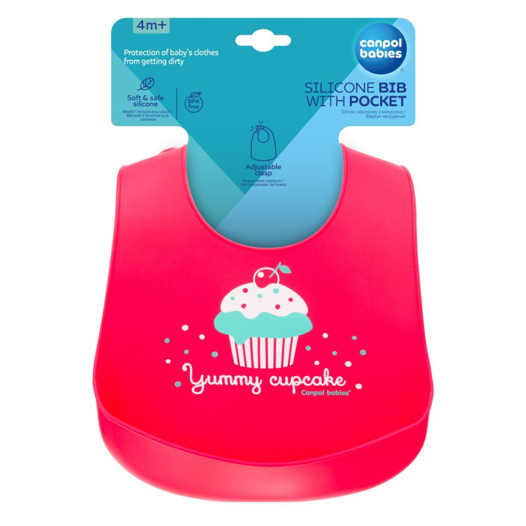 Нагрудничок Canpol babies силіконовий - червоний (74/020_red) - зображення 2