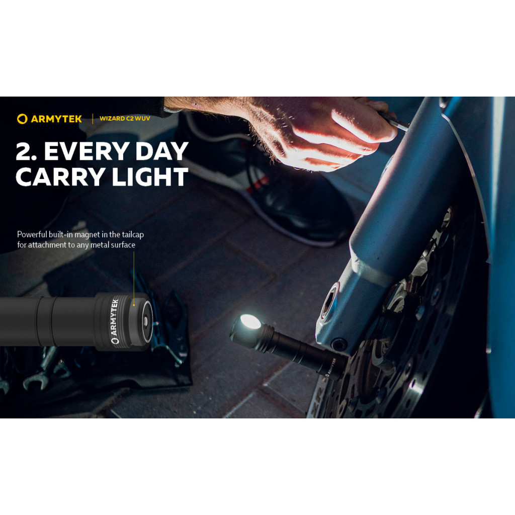 Ліхтар Armytek Wizard C2 WUV White & Ultraviolet (F08901UF) - зображення 11