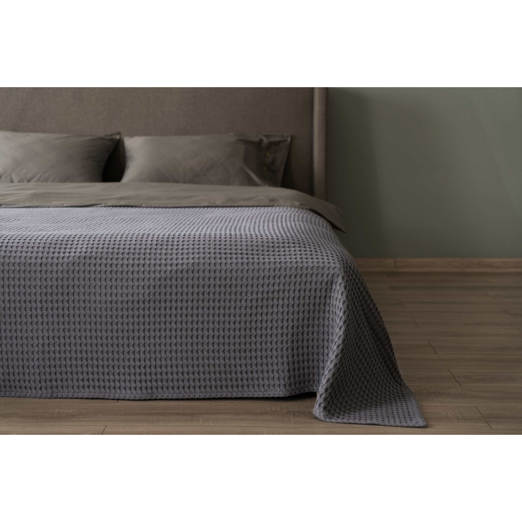 Плед Ardesto Pique 100% бавовна сірий 220х230 см (ART0822PG) - зображення 4