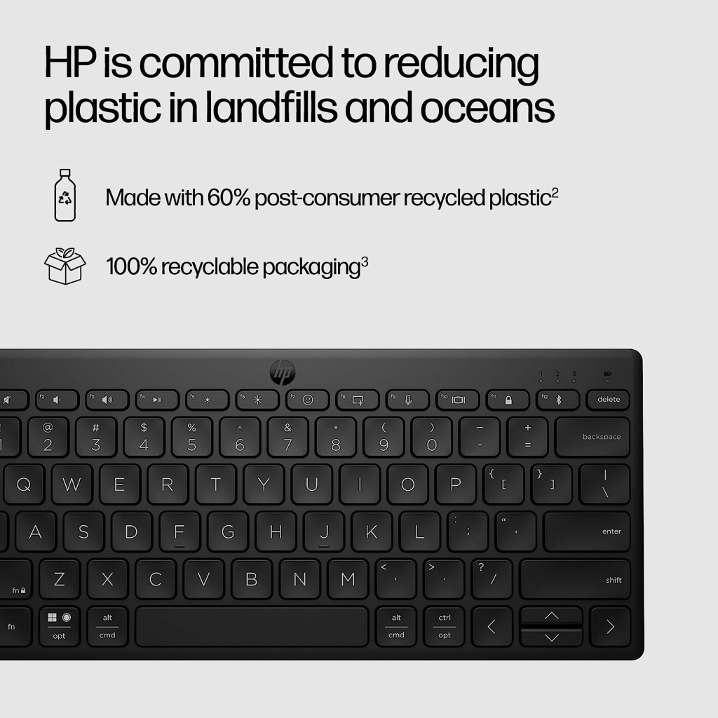 Клавіатура HP 350 Compact Multi-Device Bluetooth UA Black (692S8AA) - зображення 7