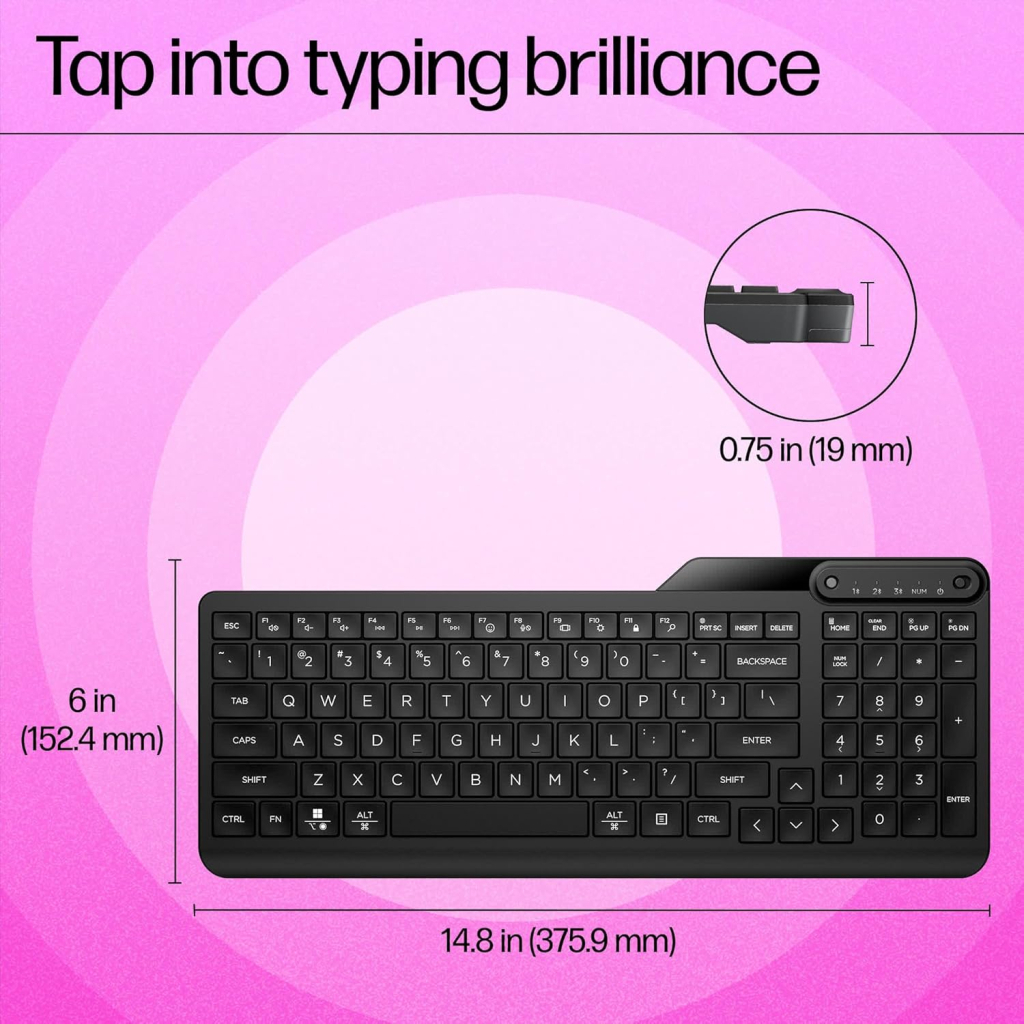 Клавіатура HP 460 Multi-Device Bluetooth UA Black (7N7B8AA) - зображення 2