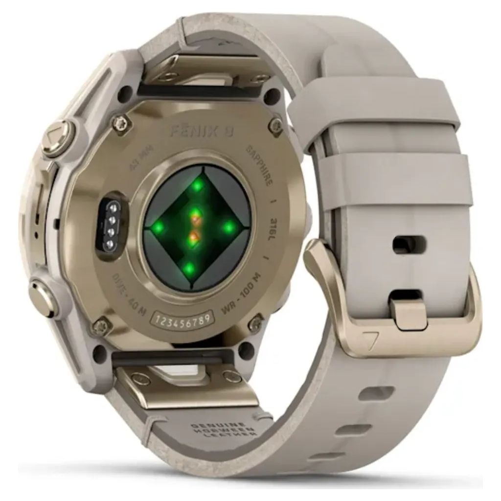 Смарт-годинник Garmin fenix 8 43mm, AMOLED, Saph, SftGldSS/FogGryLeatherBnd, Excl, GPS (010-02903-40) - зображення 6