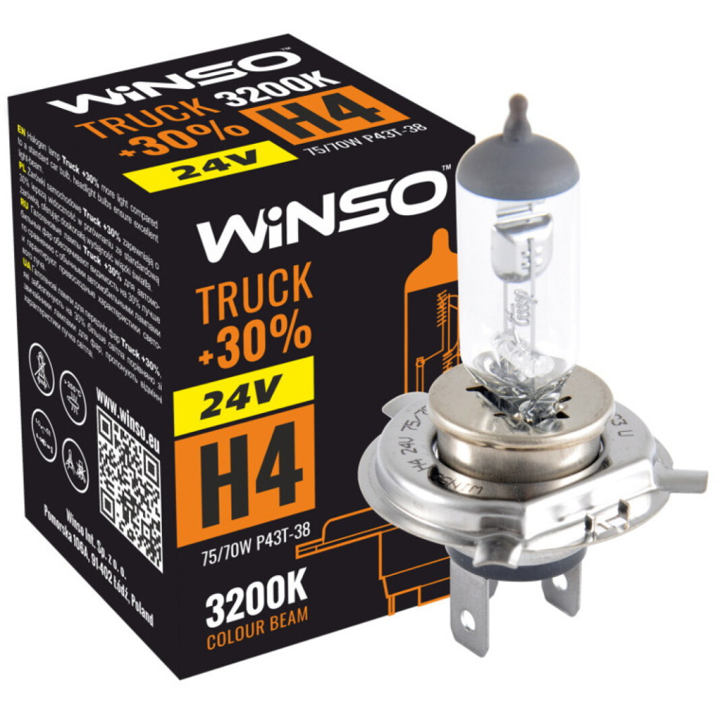 Автолампа WINSO H4 TRUCK +30 75/70W (724400) - зображення 2