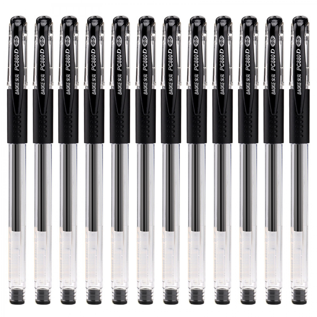 Ручка гелева Baoke з грипом 0.5 мм, чорна (PEN-BAO-PC880D-B) - зображення 2