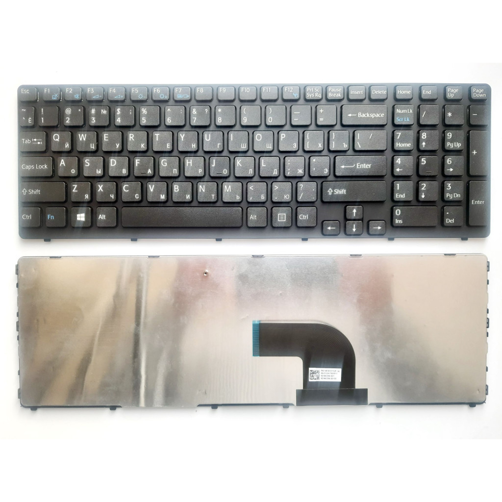 Клавіатура ноутбука Sony SVE15 (E15 Series) чорна з чорною рамкою UA (A43538) - зображення 1