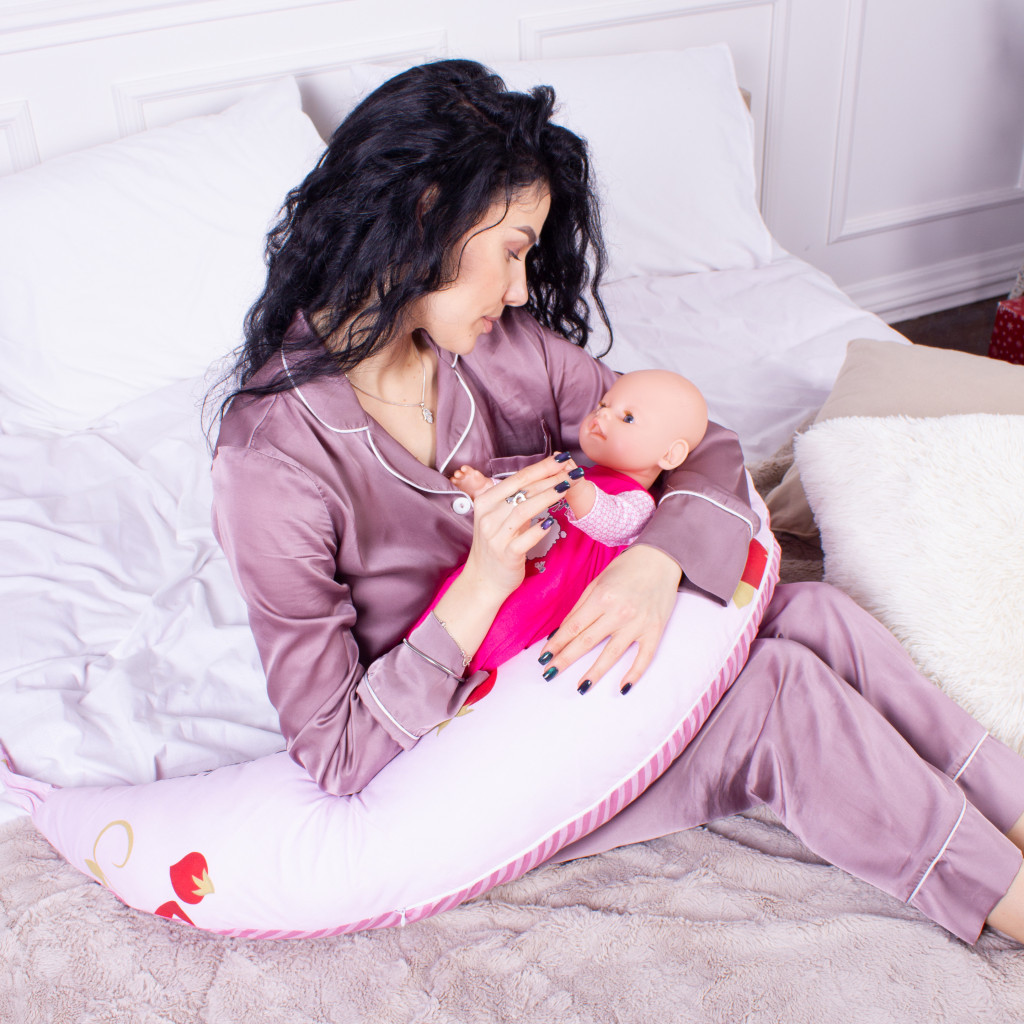 Подушка MirSon для вагітних та годування №8306 Print Line 17-0078 Kristina Бязь 30х170х20 см (2200006200314) - зображення 7