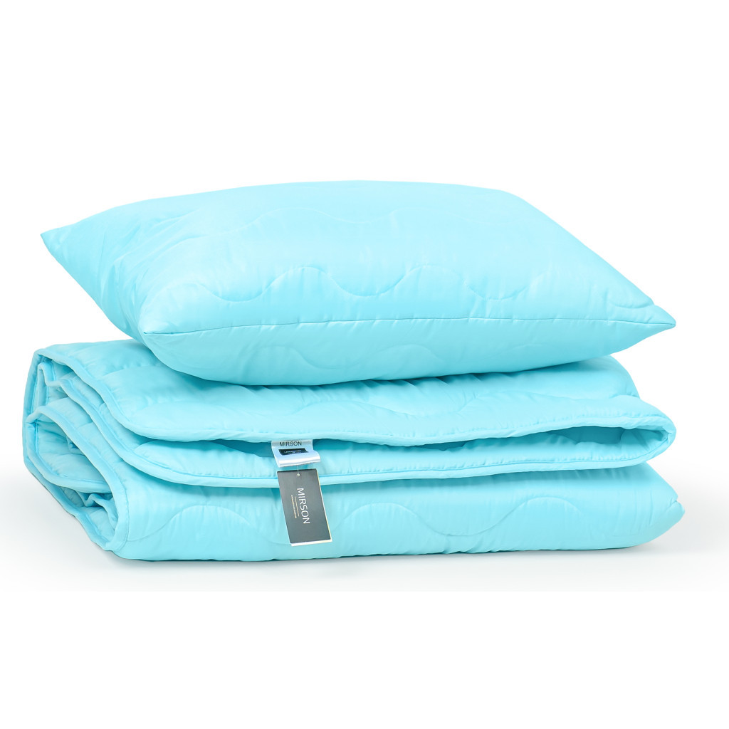 Ковдра MirSon Набір EcoSilk №1658 Eco Light Blue Ковдра 200х220 + подушка (2200002655057) - зображення 4