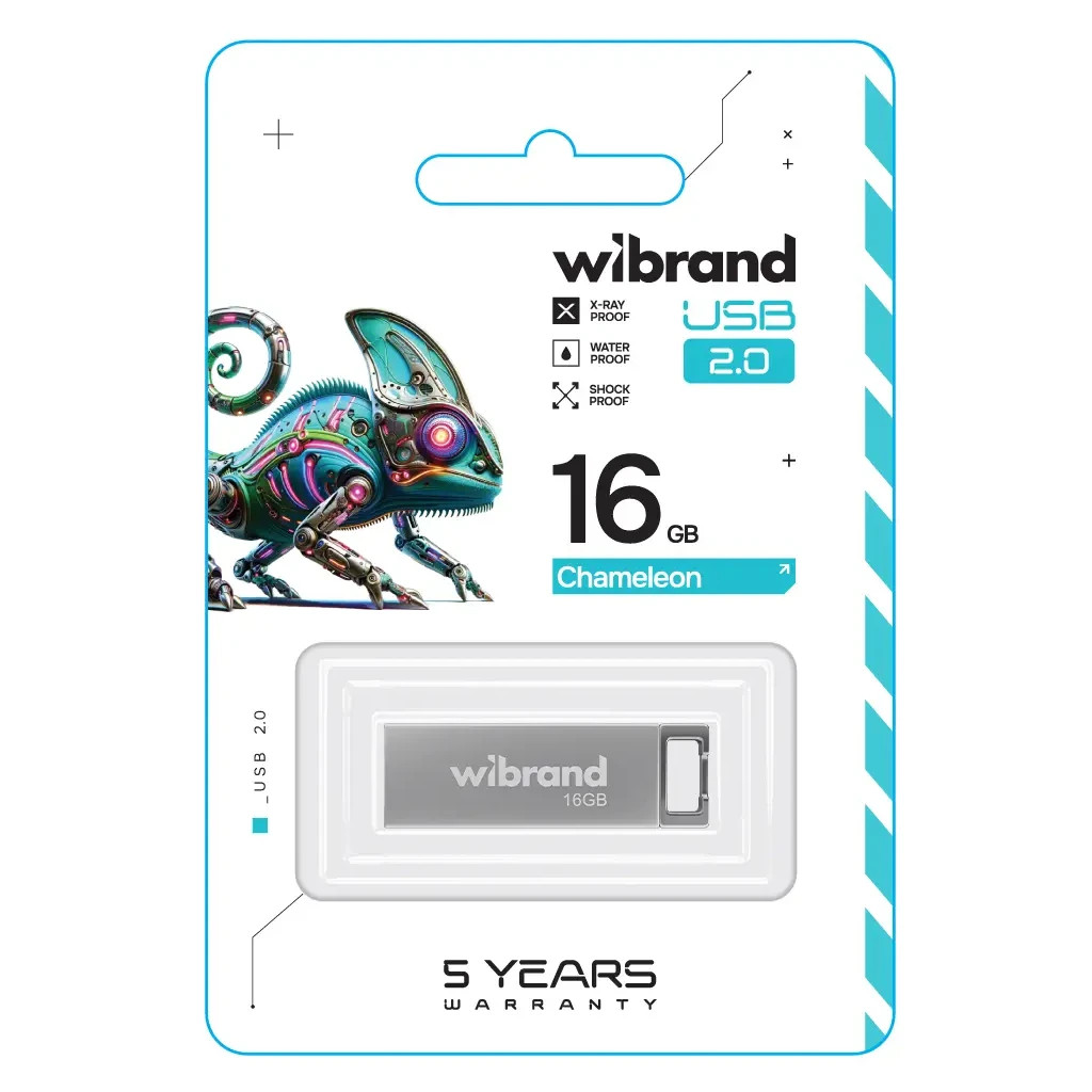 USB флеш накопичувач Wibrand 16GB Chameleon Silver USB 2.0 (WI2.0/CH16U6S) - зображення 2