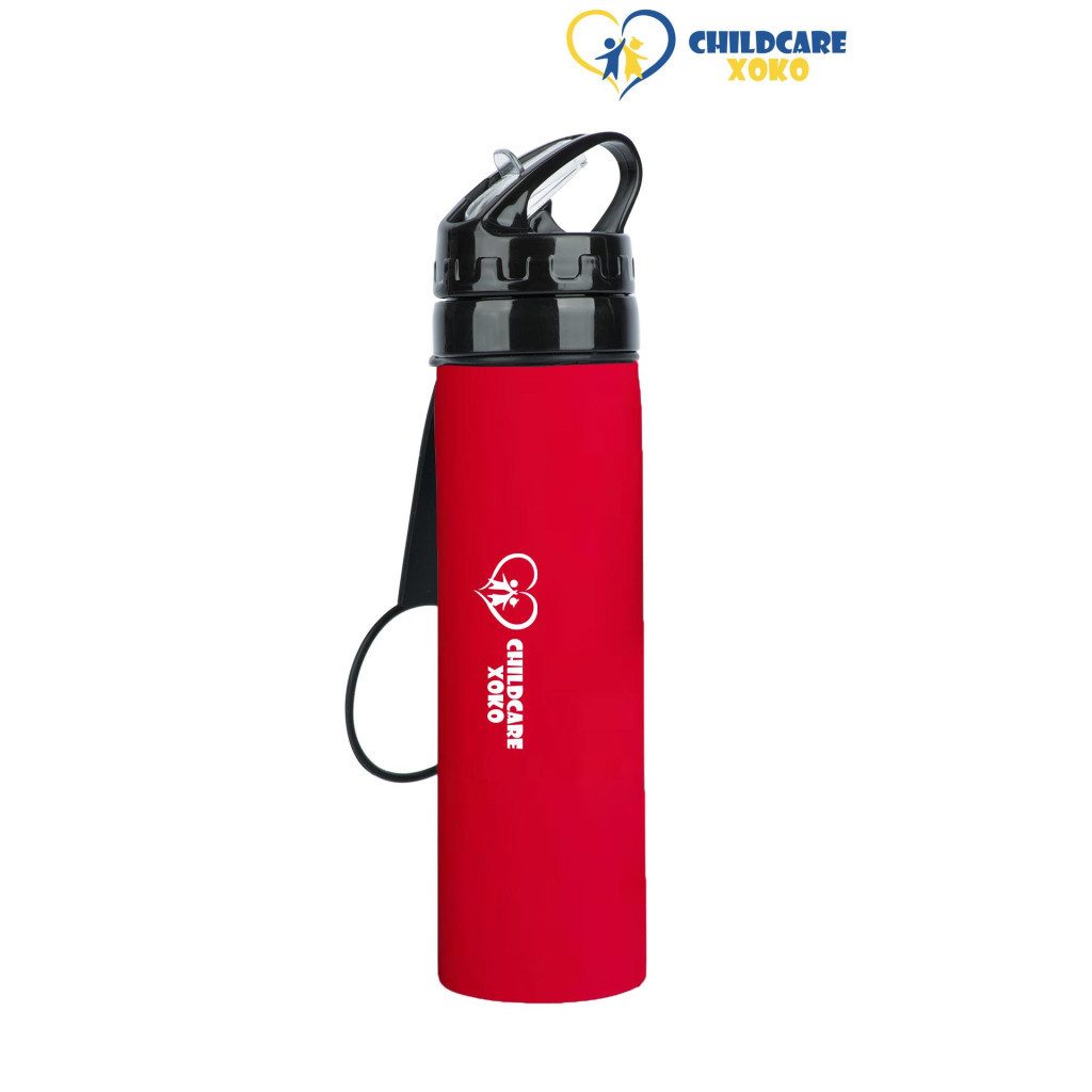 Пляшка для води XoKo ChildCare 100 Червона Складна Силіконова (XK-BOTL100-RD) - зображення 1