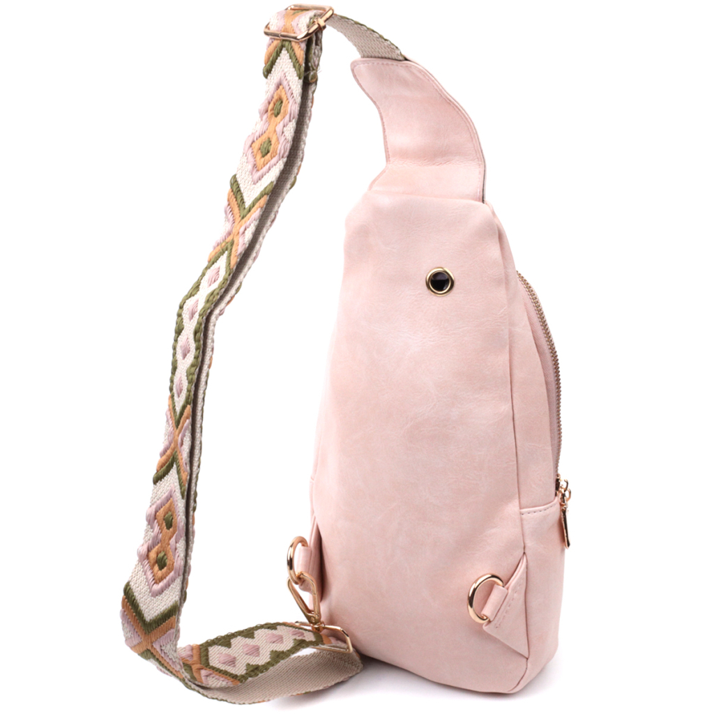 Сумка Vintage Жіноча слінг через плече з екошкіри Рожева (22750) - зображення 2