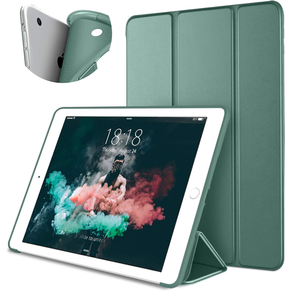 Чохол до планшета BeCover Tri Fold Soft TPU Silicone Apple iPad 9.7 2017/2018 A1822/A1823/A1893/A1954 Dark Green (711129) - зображення 2