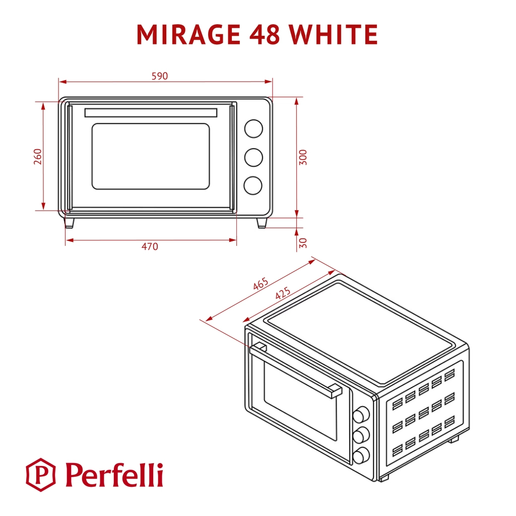 Електропіч Perfelli MIRAGE 48 WHITE - зображення 12