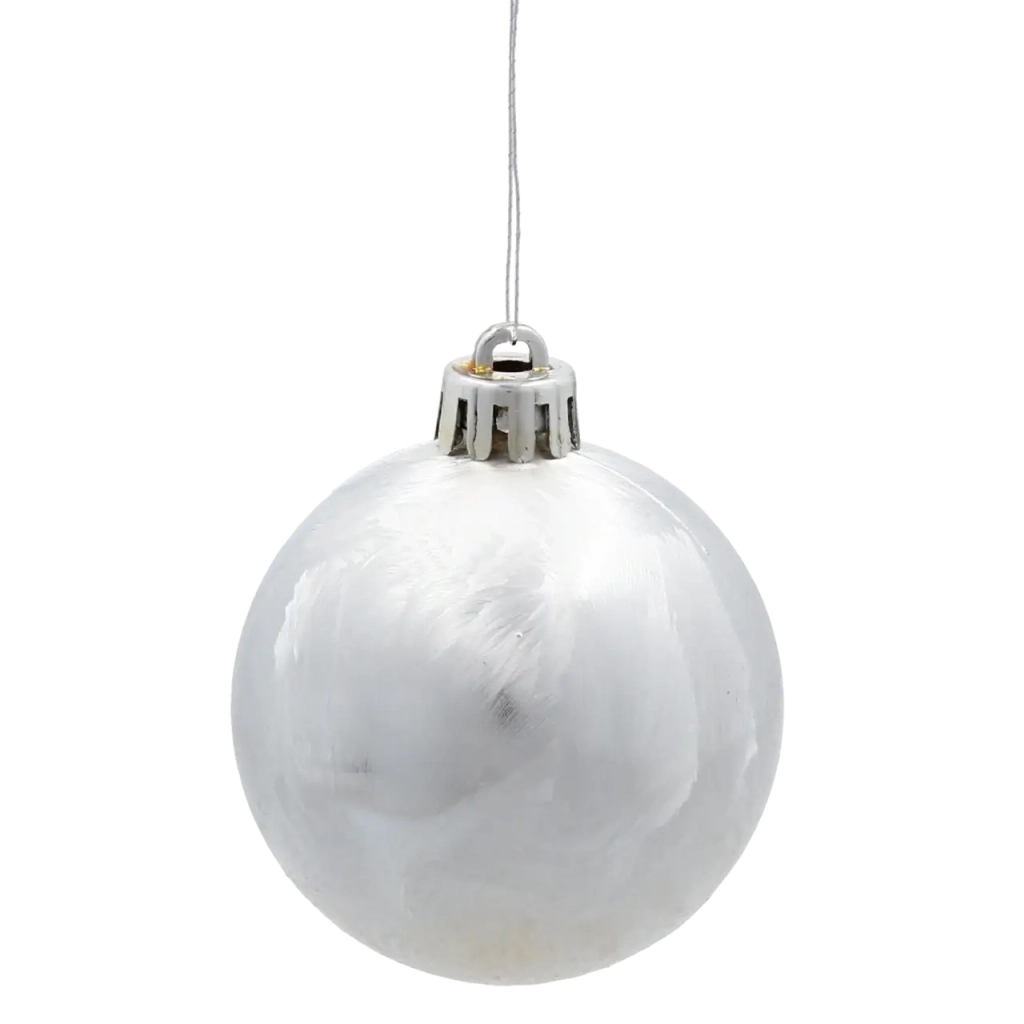 Ялинкова іграшка Chomik пластикові кульки 20 шт, 5см, сріблясті (5900779893801_3) - зображення 2