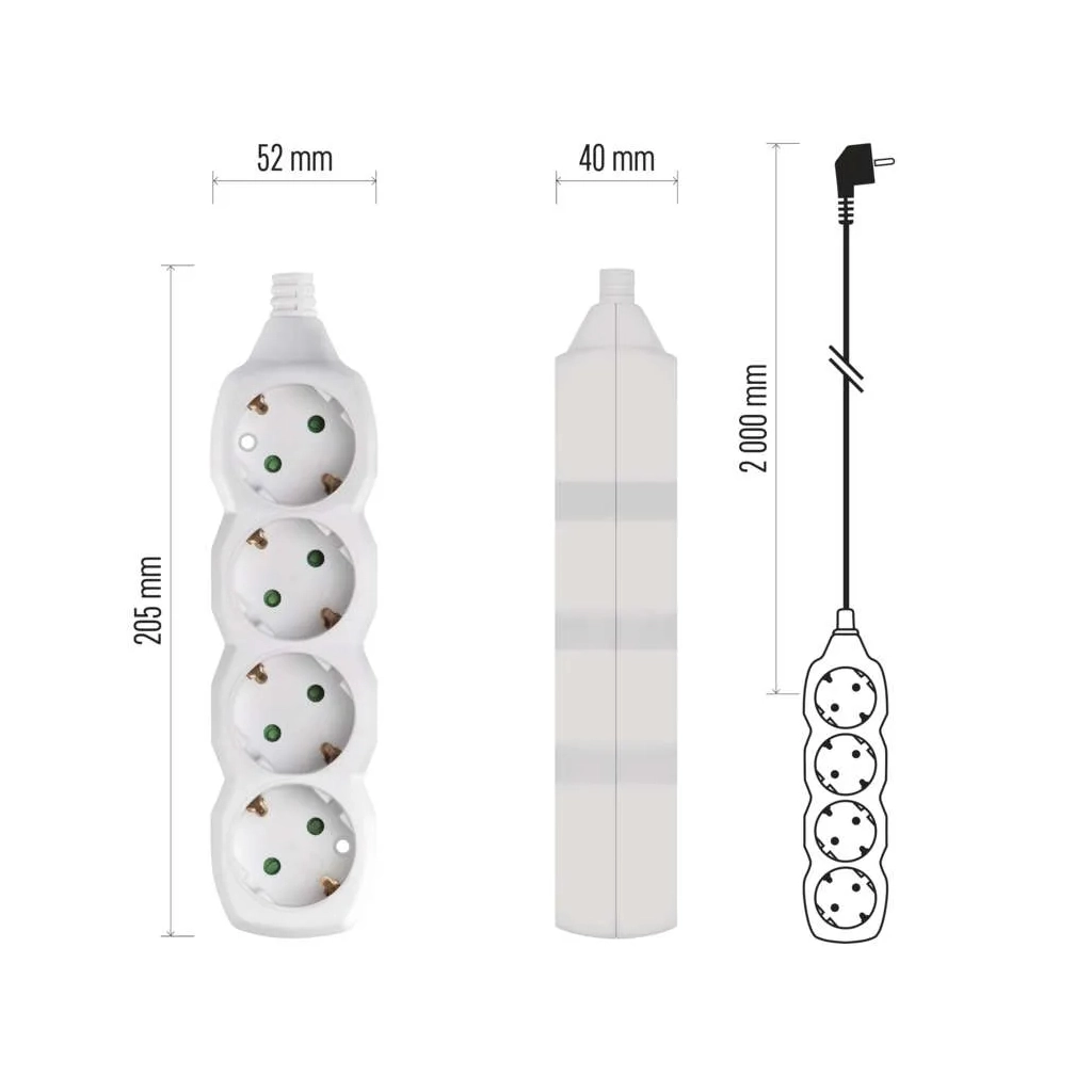 Мережевий подовжувач EMOS P0422 - зображення 4