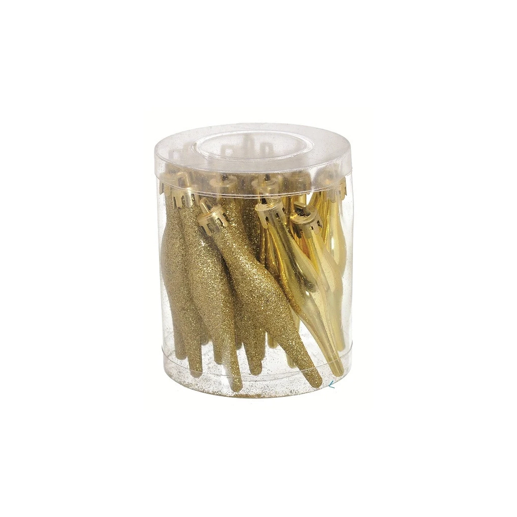 Ялинкова іграшка Jumi Бурульки 18 шт (9,5 см) золот (5900410690684) - изображение 1