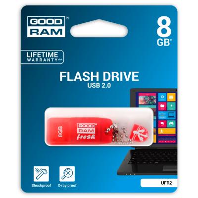 USB флеш накопичувач Goodram 8GB FRESH Red USB 2.0 (UFR2-0080R0R11) - зображення 2