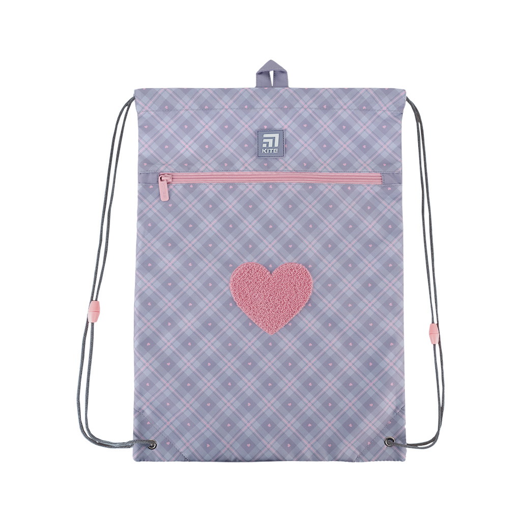 Сумка для взуття Kite Fluffy Heart Сіра (K24-601M-23) - зображення 3