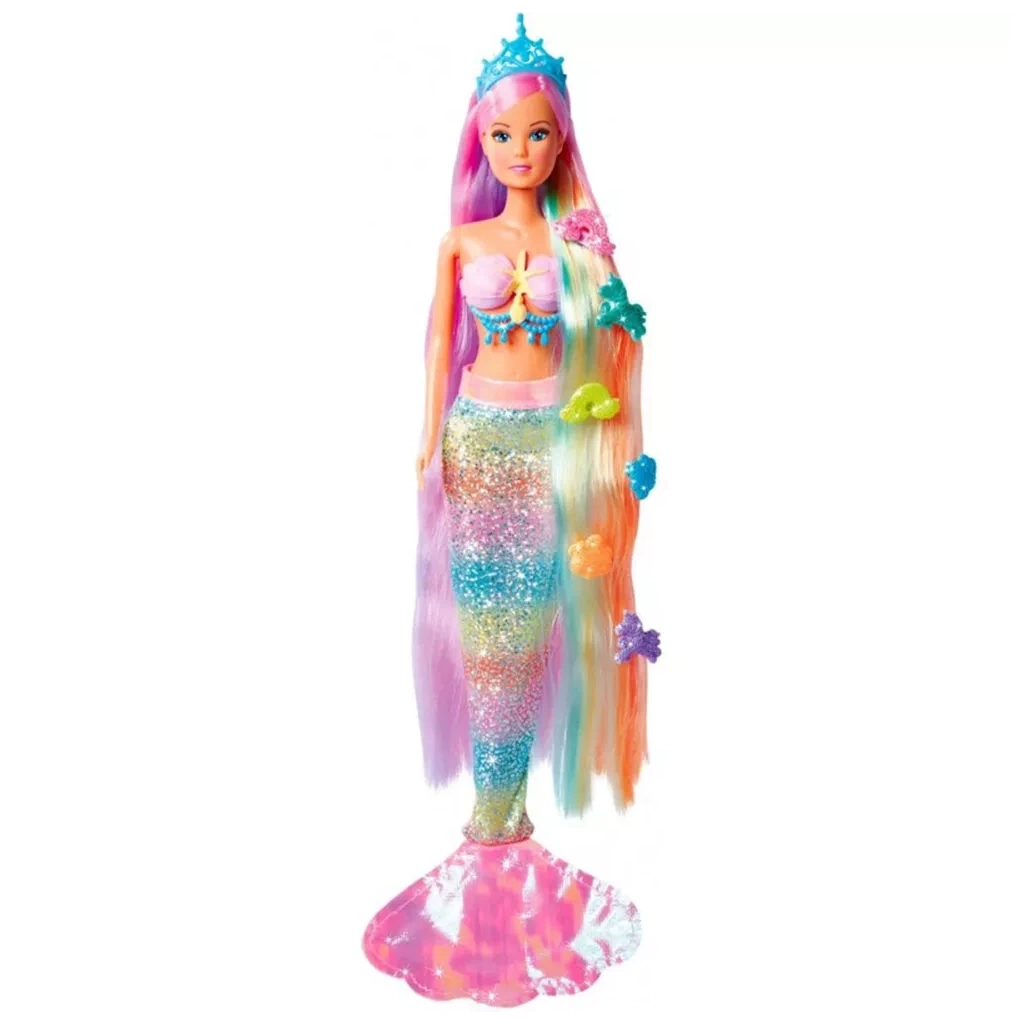 Лялька Simba Штеффі-русалонька Рейнбоу з блискучим хвостом, аксесуари (5733610) - зображення 3