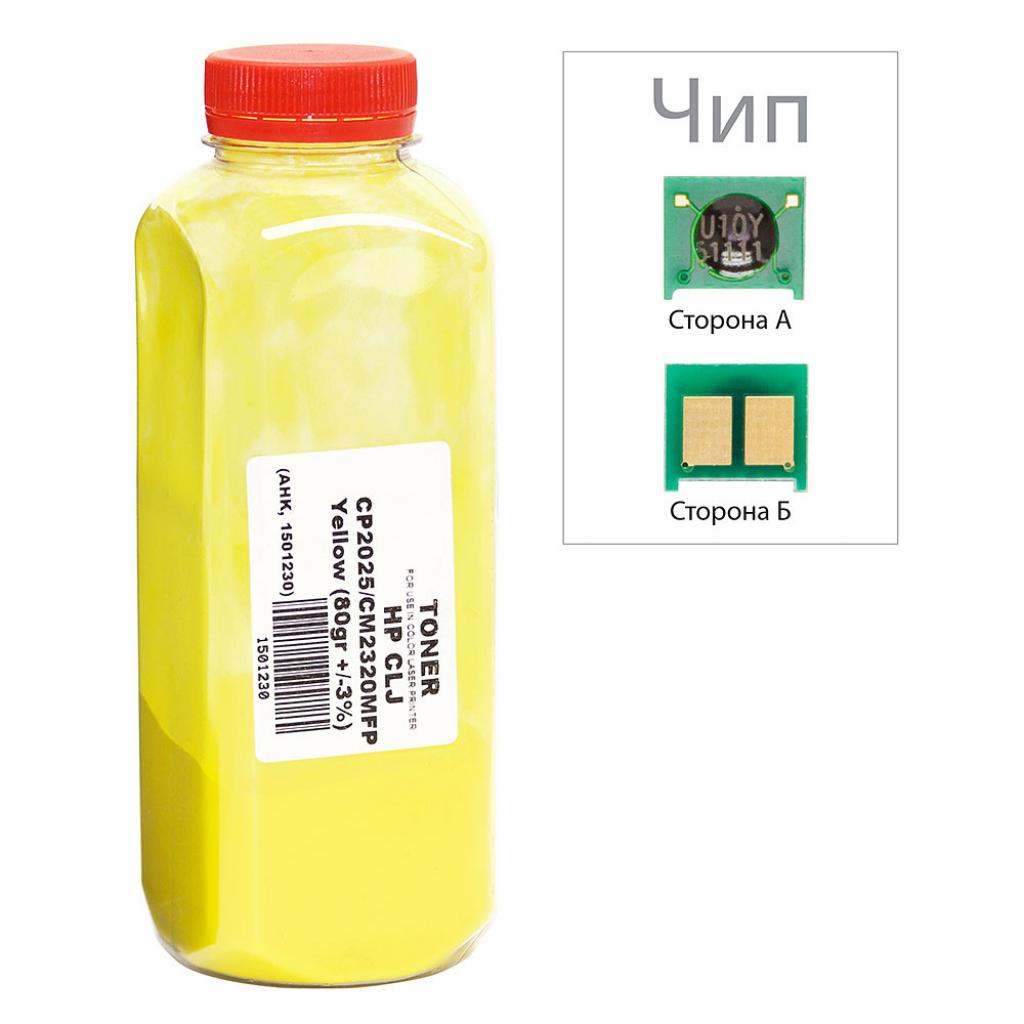 Тонер AHK HP CLJ CP2025/CM2320, 80г Yellow + chip (1501231) - зображення 1