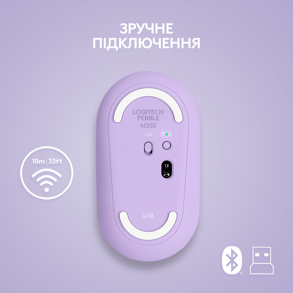 Мишка Logitech M350 Wireless Lavander Lemonade (910-006752) - зображення 5