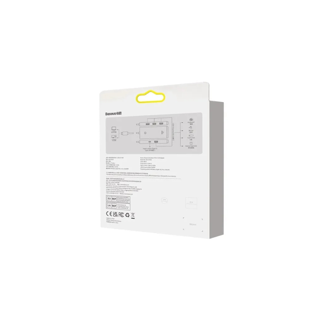 Концентратор Baseus USB-C to 4xUSB 3.0 1.0m black (WKQX030401) - изображение 6