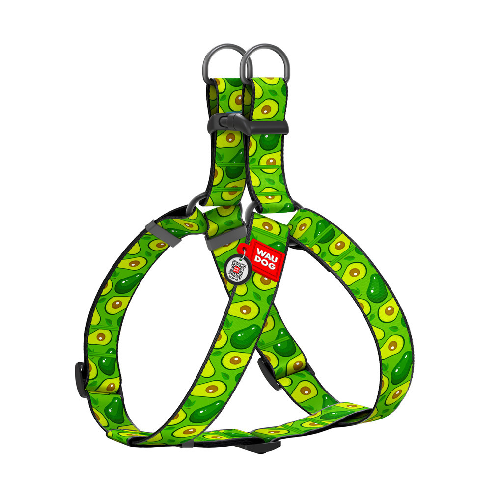 Шлея для собак WAUDOG Nylon з QR паспортом "Авокадо" пластиковий фастекс XL (324-0048) - зображення 1