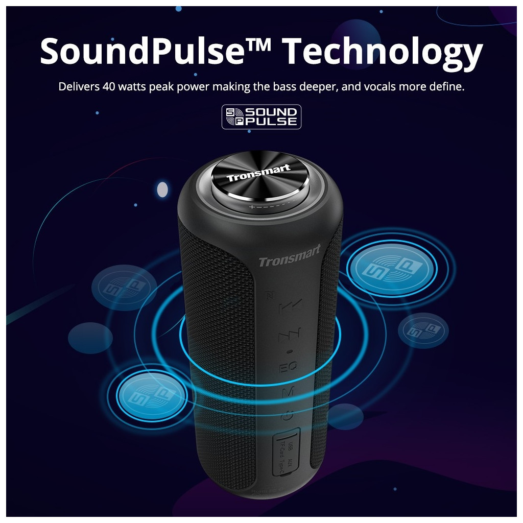 Акустична система Tronsmart T6 Plus Upgraded Edition Black (367785) - зображення 7