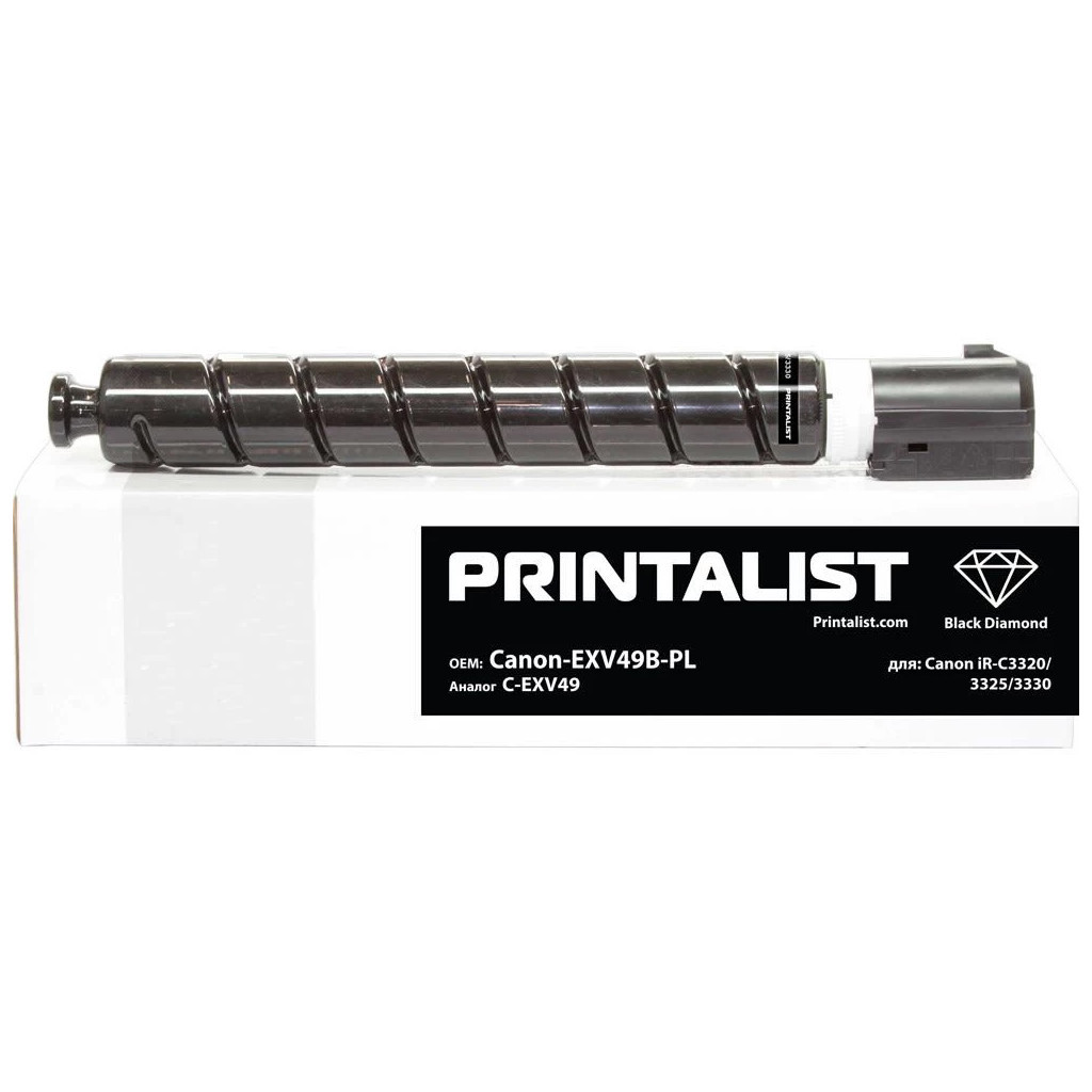 Тонер-картридж Printalist Canon iR-C3320/3325/3330, C-EXV49 Black (Canon-EXV49B-PL) - зображення 1