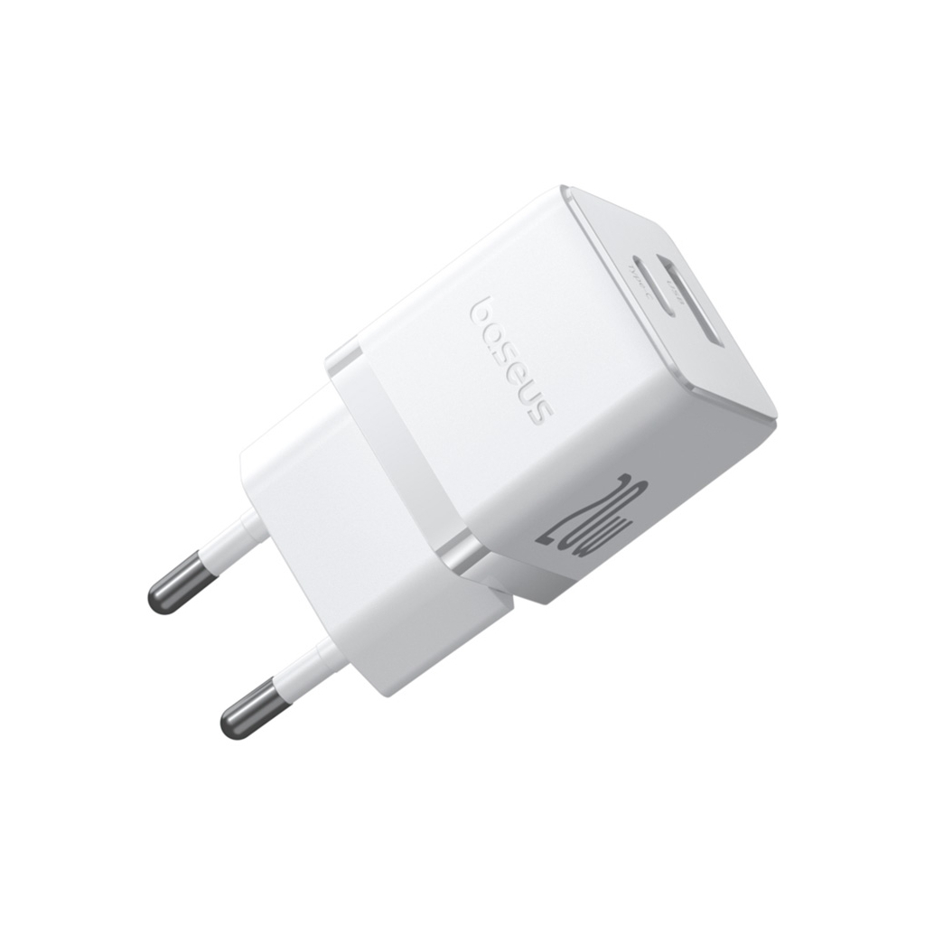 Зарядний пристрій Baseus Palm Fast Charger C+U 20W moon white (P10111608213-00) - зображення 4