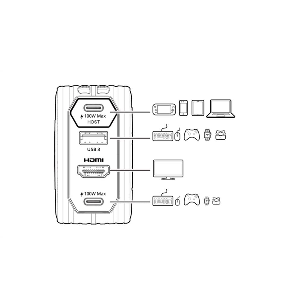 Зарядний пристрій AVerMedia GC313 CORE GO 100W 2хUSB-С 1хUSB-A 1xHDMI white (40AAGC313AWP) - зображення 12