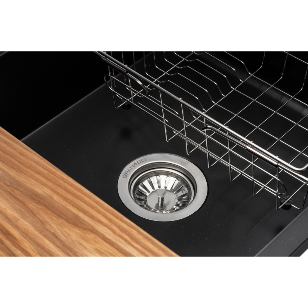 Мийка кухонна GRANADO Optimal Artes black shine (+ змішувач Badalona LUX inox + дозатор Redondo inox + ко (ksg1201) - зображення 4