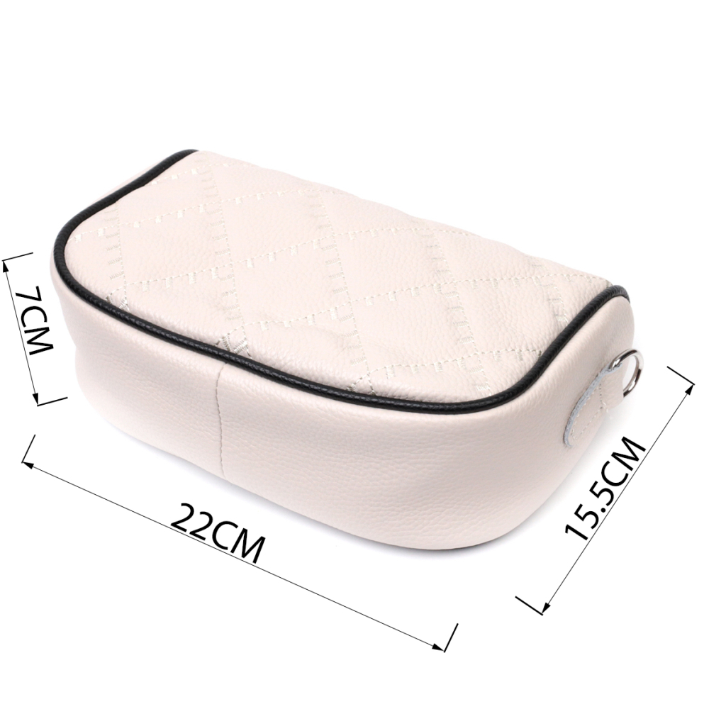 Сумка Vintage Жіноча крос-боді напівкруглого формату з натуральної шкіри Біла (22393) - зображення 3