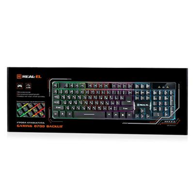 Клавіатура REAL-EL 8700 Gaming Backlit, black - зображення 3