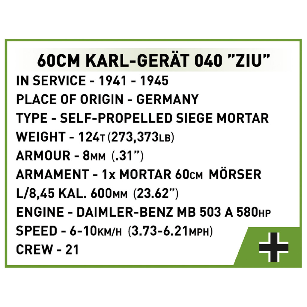 Конструктор Cobi Самохідна мортира Карл 1:28, 1574 деталей (COBI-2560) - зображення 12