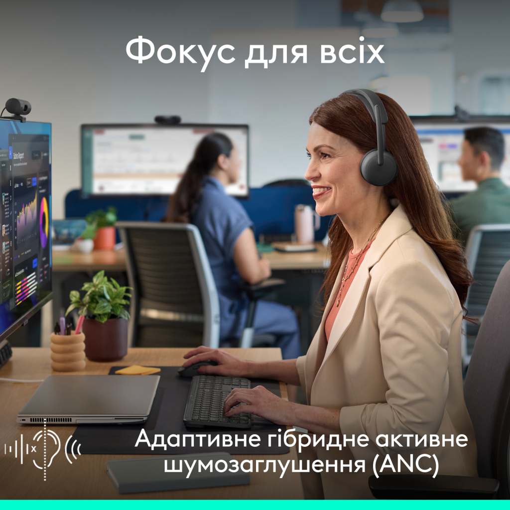 Навушники Logitech Zone Wireless 2 ES for Business Graphite (981-001493) - зображення 8