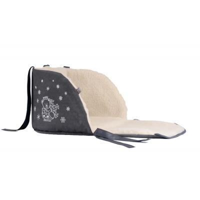 Матрацик в санки Baby Breeze Открытый из овечьей шерсти Graphite (19031) - зображення 1