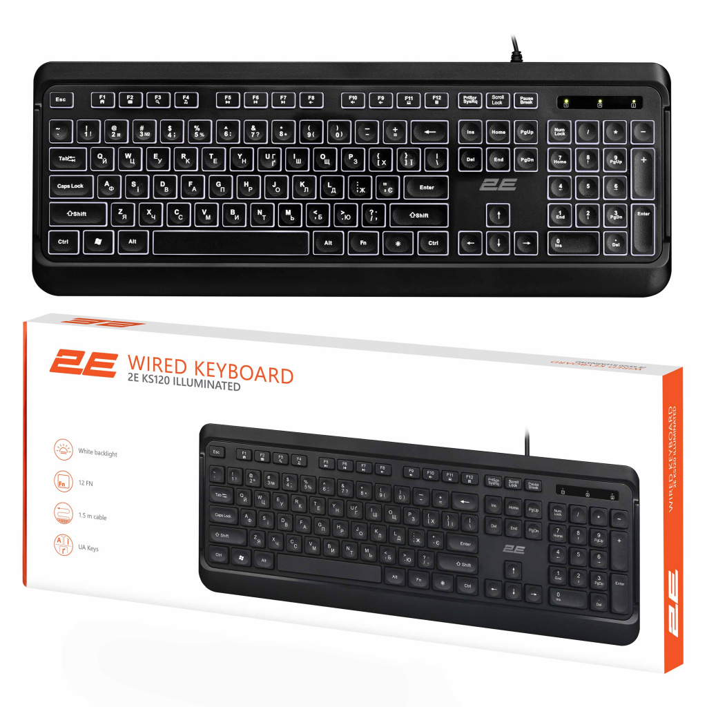 Клавіатура 2E 2E KS120 USB-A Black (2E-KS120UB_UA) - зображення 15