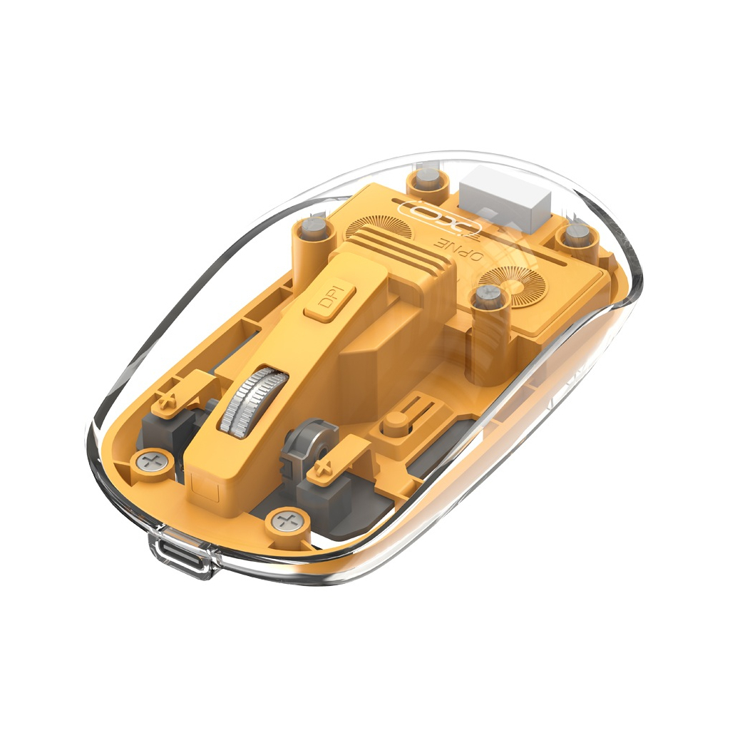 Мишка XO M12 Wireless Transparent/Yellow (M12 Yellow) - зображення 1