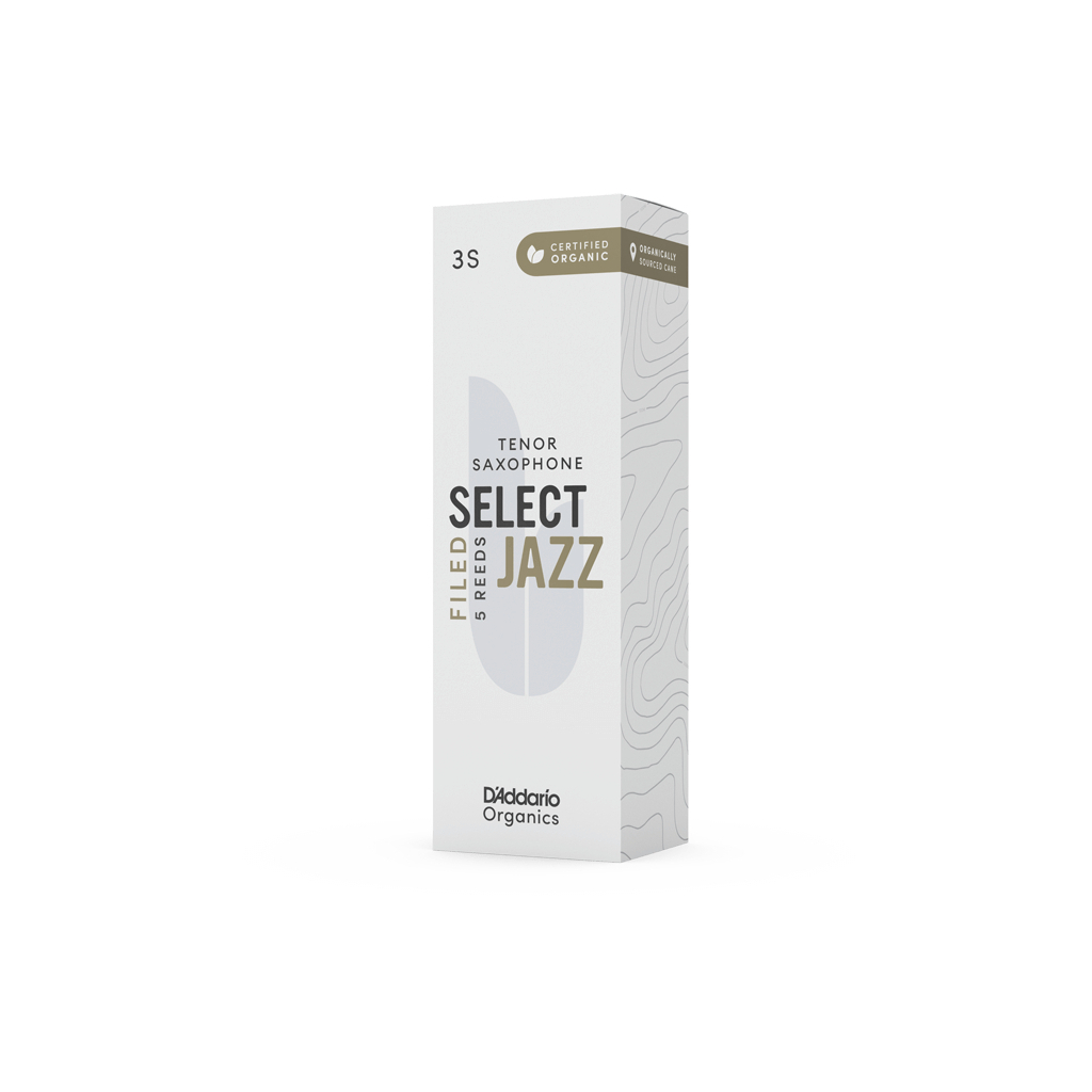 Тростина для саксофона D'Addario Organic Select Jazz - Tenor Sax Filed 3S - 5 Pack (ORSF05TSX3S) - изображение 1