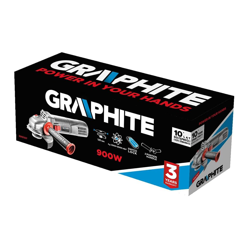 Шліфувальна машина Graphite 125мм, 900W, 12000об/хв, 1.8кг (59G187) - зображення 3