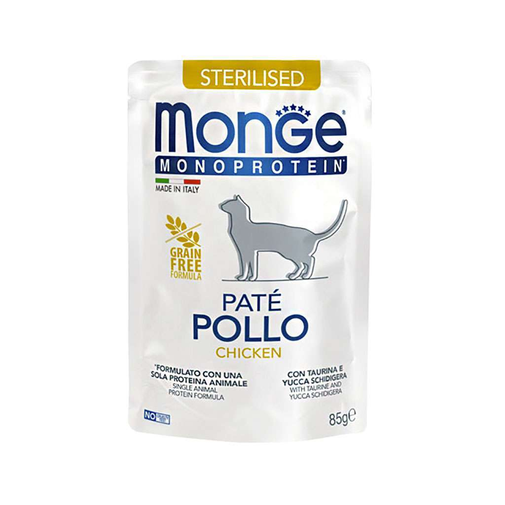 Паштет для котів Monge Cat Monoprotein Sterilised курка 85 г (8009470013710) - зображення 1