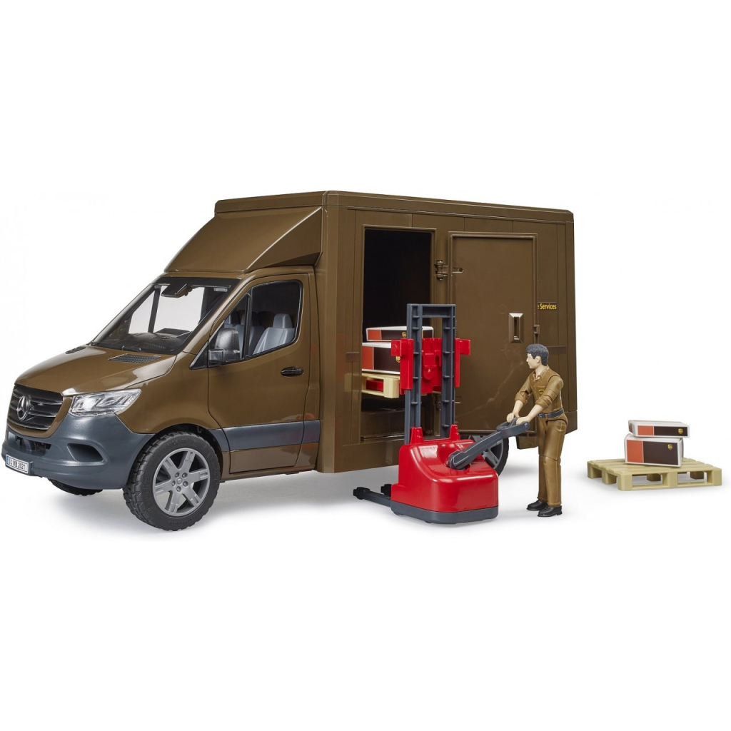 Спецтехніка Bruder автомобіль MB Sprinter кур'єр UPS з фігуркою та аксесуарами (02678) - зображення 1