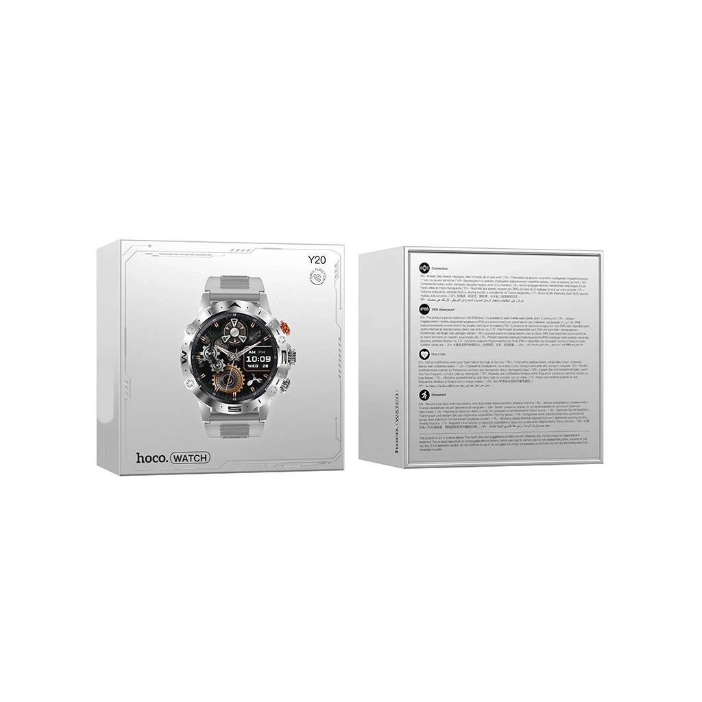 Смарт-годинник HOCO Y20 Smart sports watch(call version) Silver (6942007619417) - зображення 4