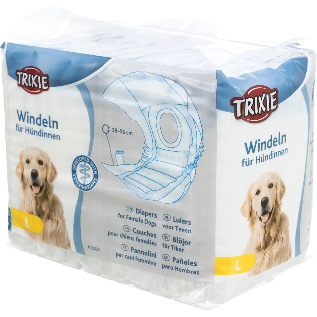 Підгузки для тварин Trixie для собак (сучок) L 38-56 см 12 шт (4011905236353) - зображення 1