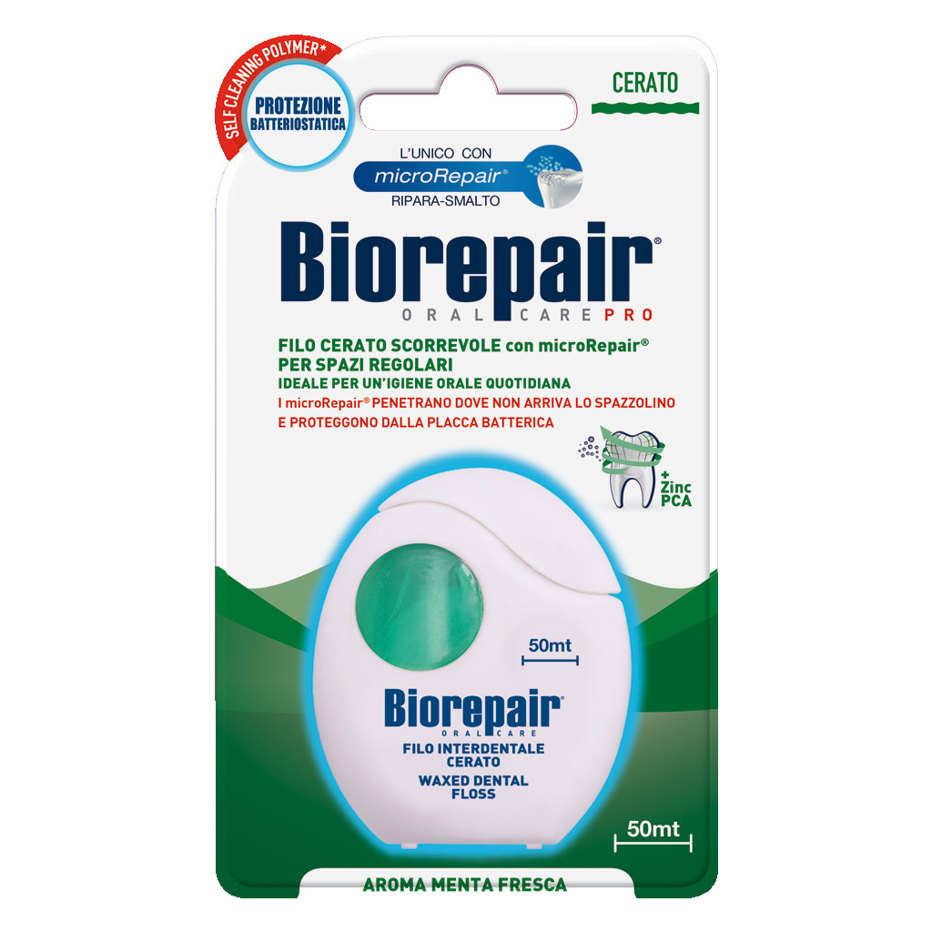Зубна нитка Biorepair Щоденний захист з гідроксиапатитом 50 м (8017331038826) - изображение 1
